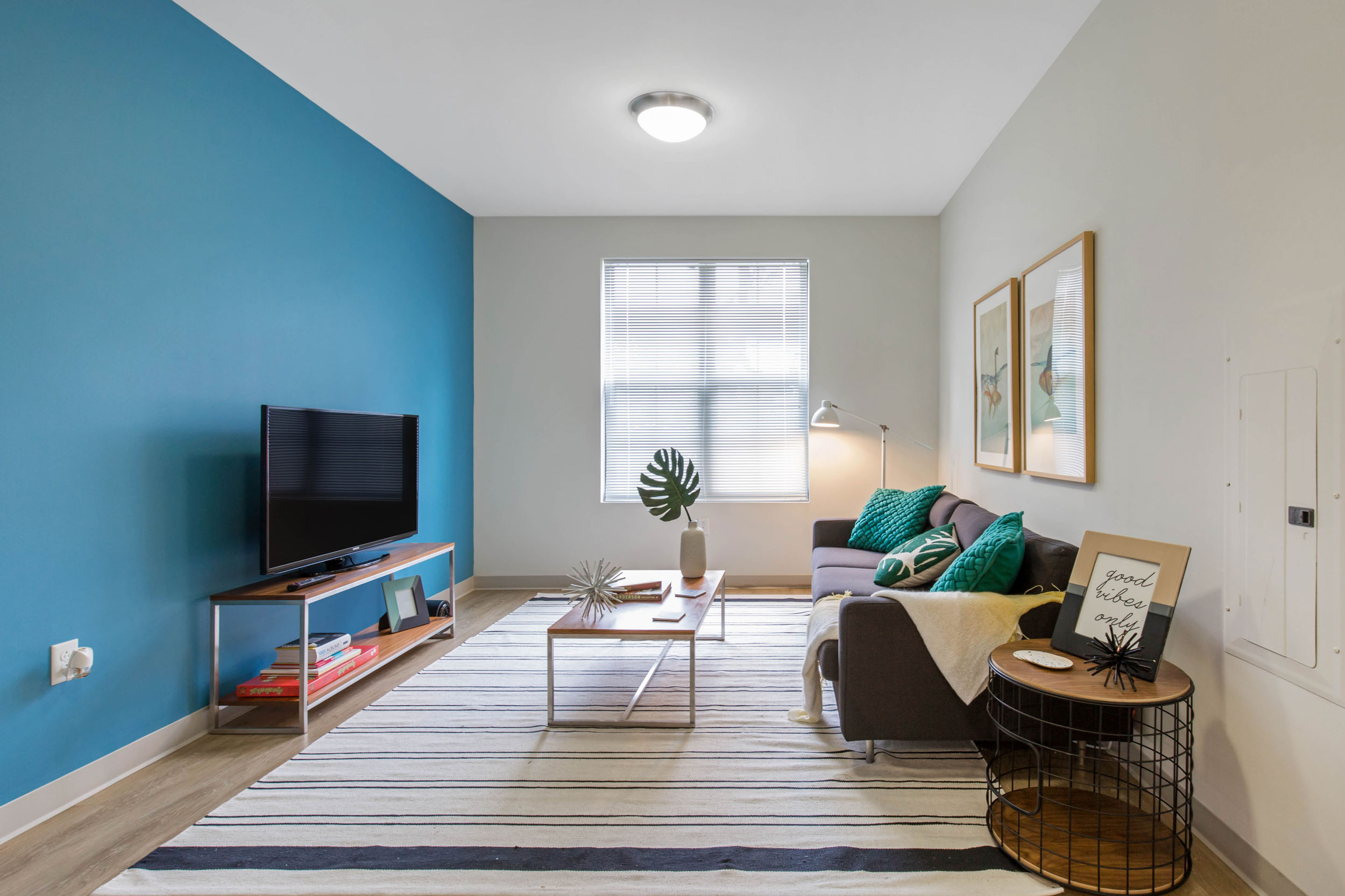 Landmark College Park living room with tv decor and window unit