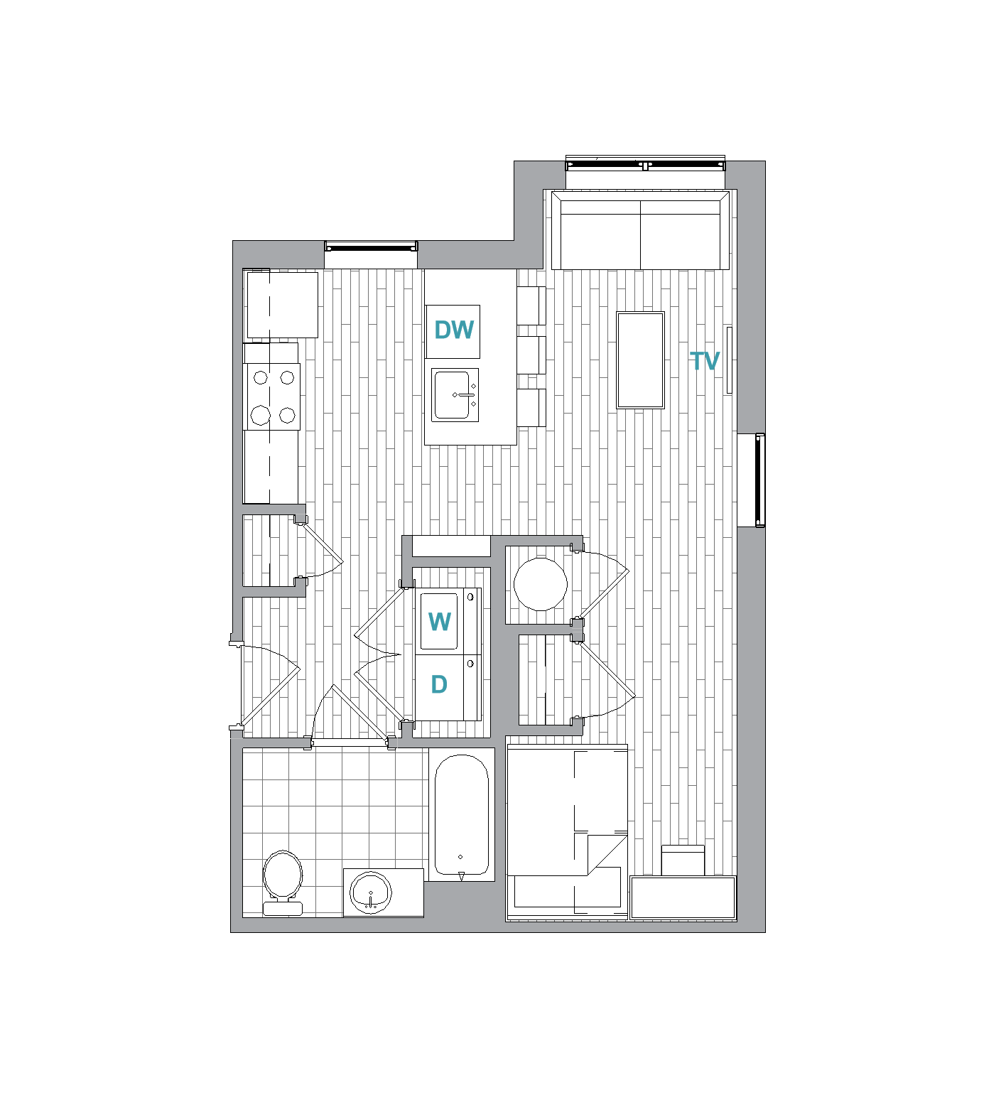 Landmark College Park floor plan studio layout version b