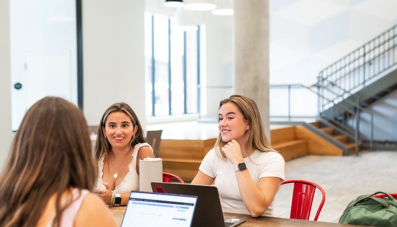 three girls studyig in study area at landmark college park