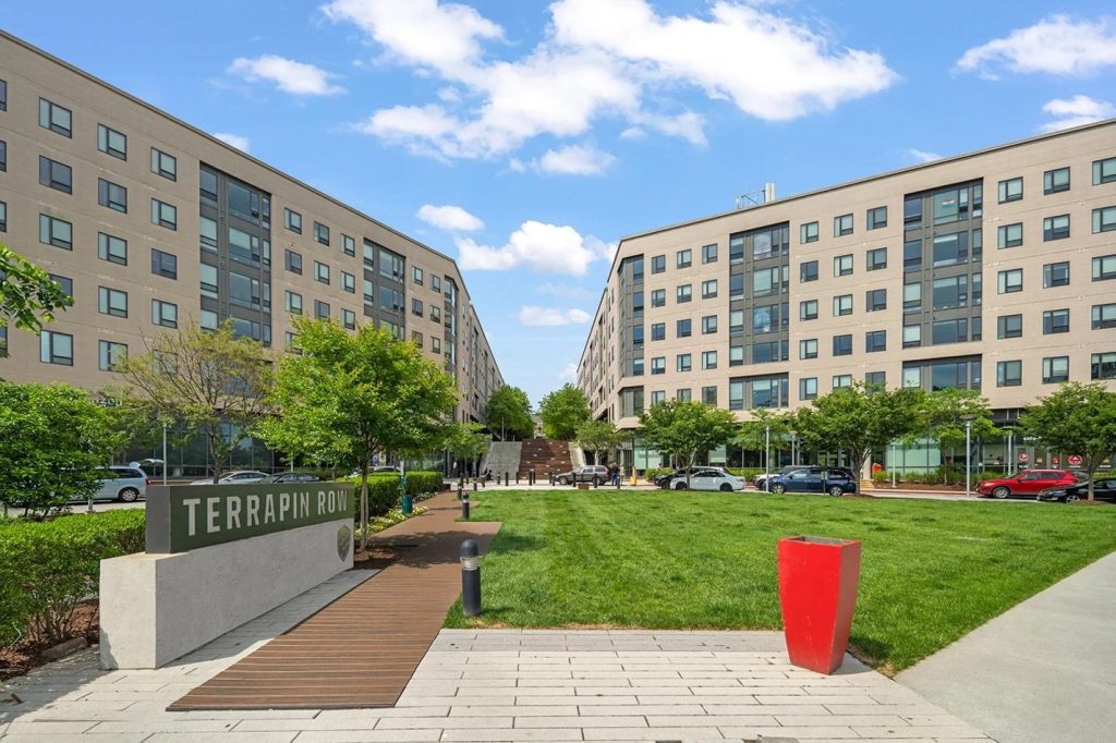 Exterior view of Terrapin Row Apartments in College Park, Maryland. 