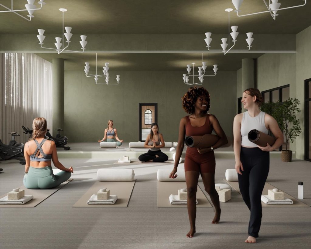 Landmark’s renovated yoga studio.