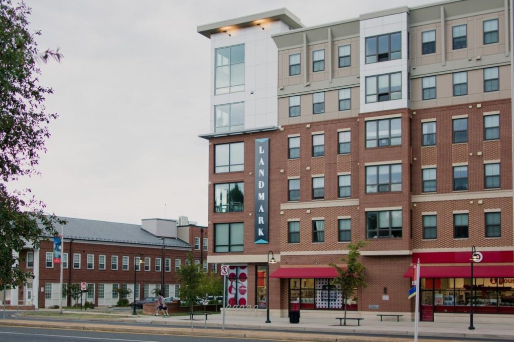 Exterior of Landmark Apartments.